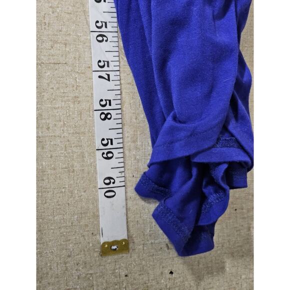 Guess Y2K Blousen Dress Large Maxi High Slit Stretch Jersey Sundress Ruched - Picture 12 of 13